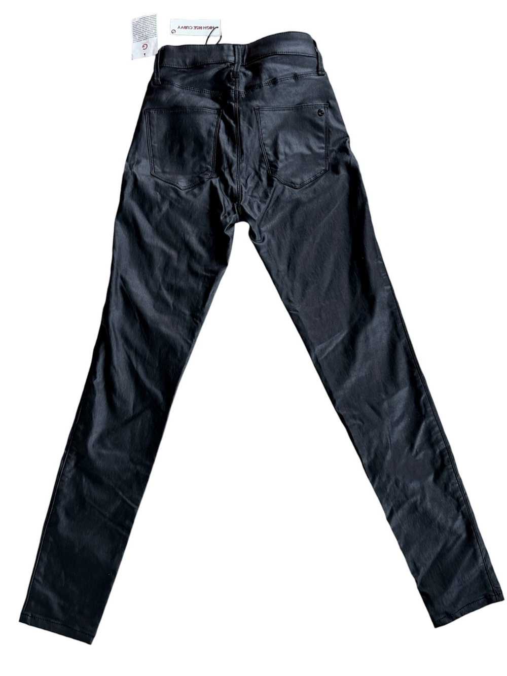 GUESS Black Coated Skinny Jeans High Rise Curvy NWT Size 24 - Picture 3 of 10